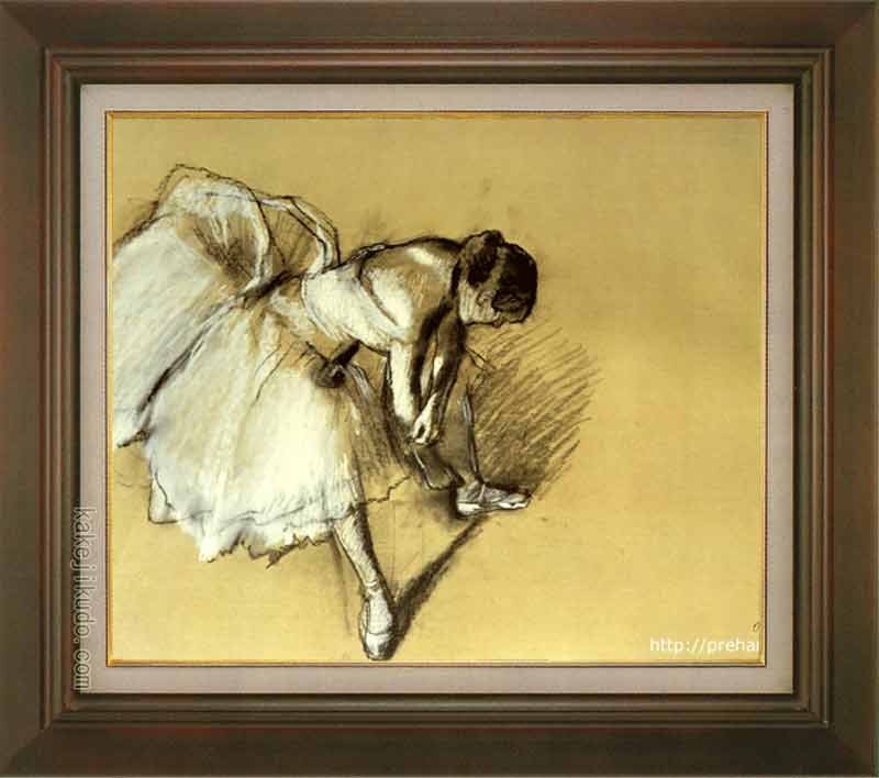 楽天市場】ドガ 絵画 靴下を直す踊り子 F8号 送料無料 【複製】【美術