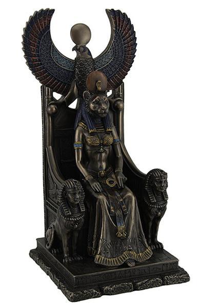 楽天市場】古代エジプト 玉座に座った女神 セクメト 置物 彫像 彫刻