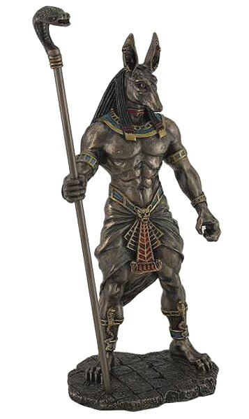 楽天市場】古代エジプト コブラヘッドの笏を持った アヌビス神 彫像