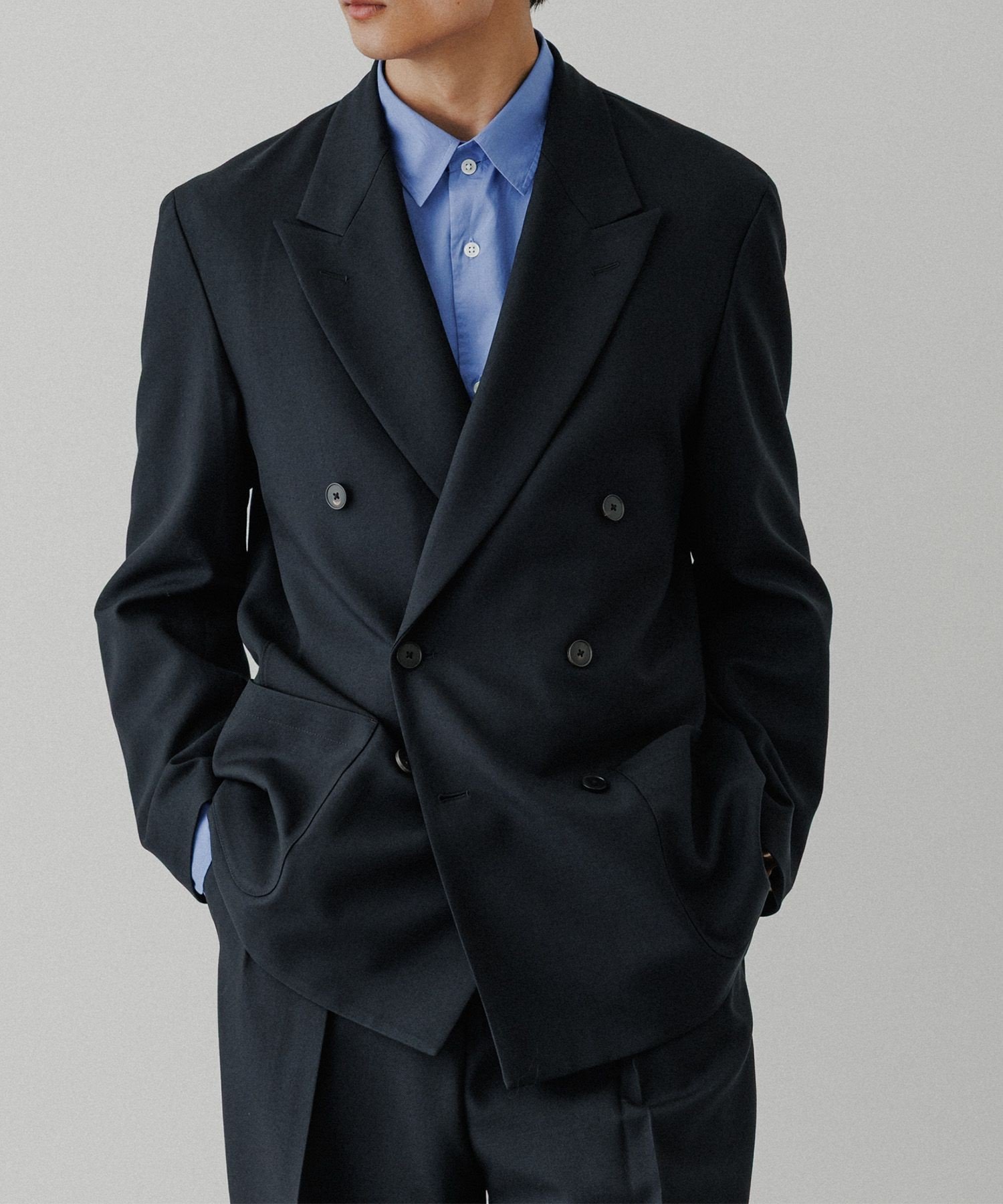 ADAM ET ROPE'｜ハードクロス ダブルブレストジャケット