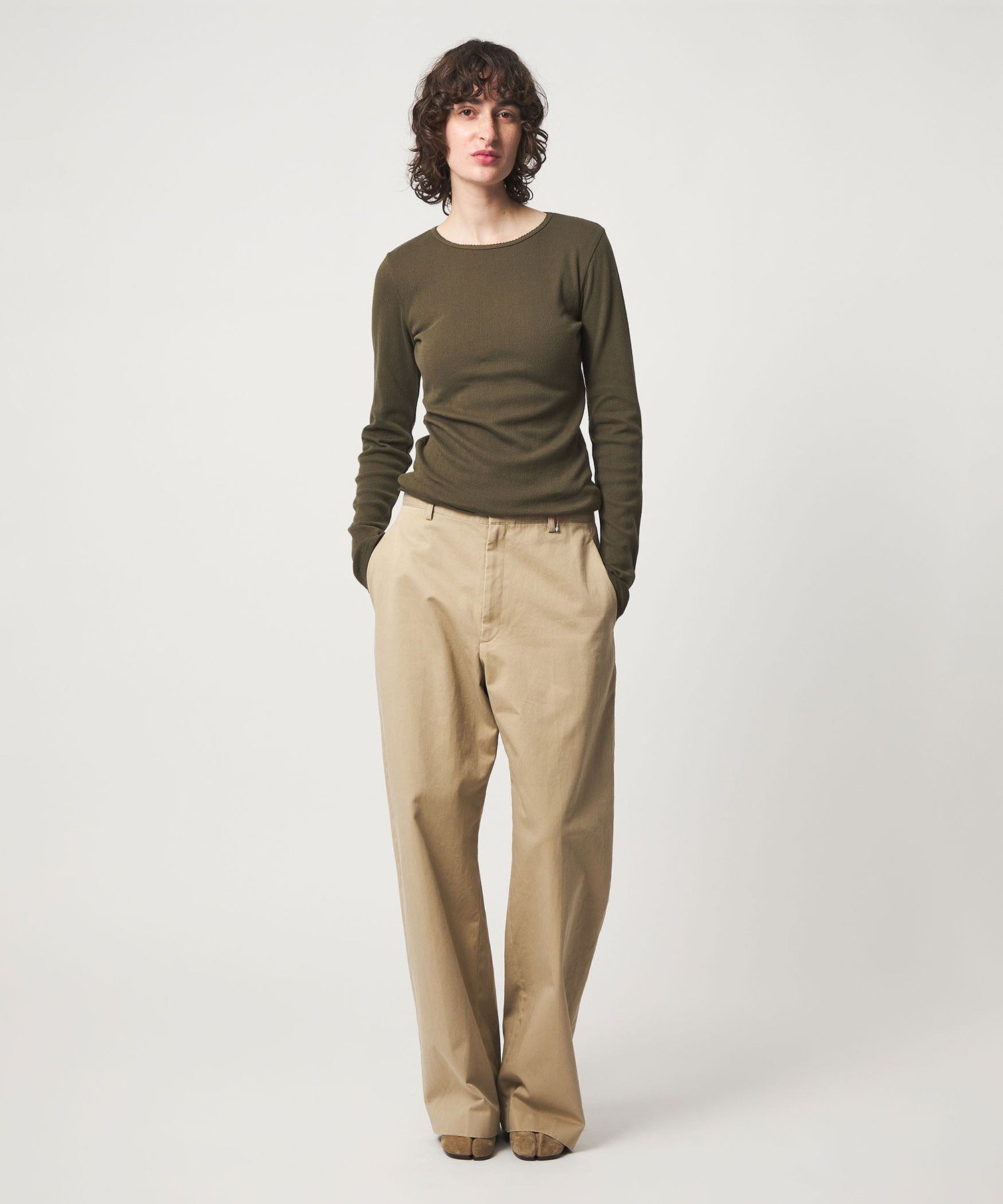 ＜6(ROKU)＞マーベルト コットンチノパンツ 36 アローズ ⭐︎美品⭐︎6(ROKU) コットンチノパンツ マーベルト ベージュ 34