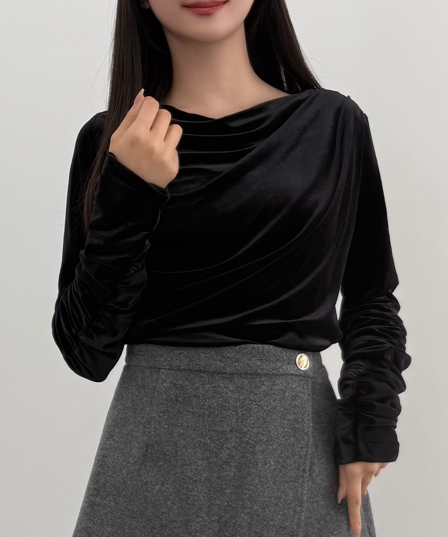 JUNOAH｜CENEA ドレープベロアトップス | Rakuten Fashion(楽天