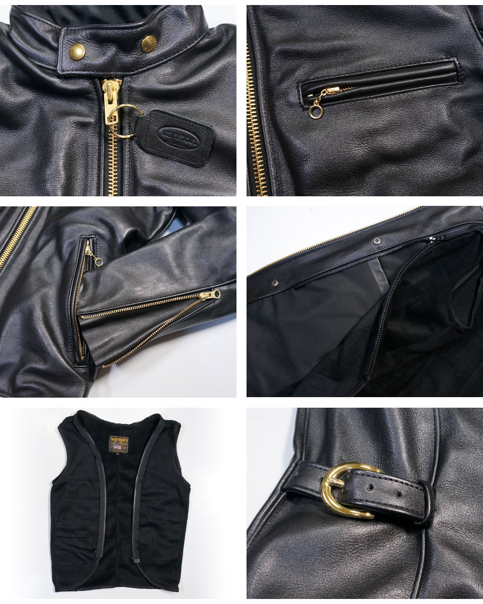 楽天市場】バンソン モデルBタイプ 立ち襟 シングルライダース レザー