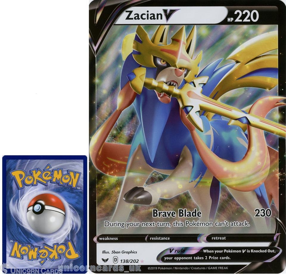 Zacian V 138/202 JUMBO OVERSIZED Promo Holo Mint Pokemon Card