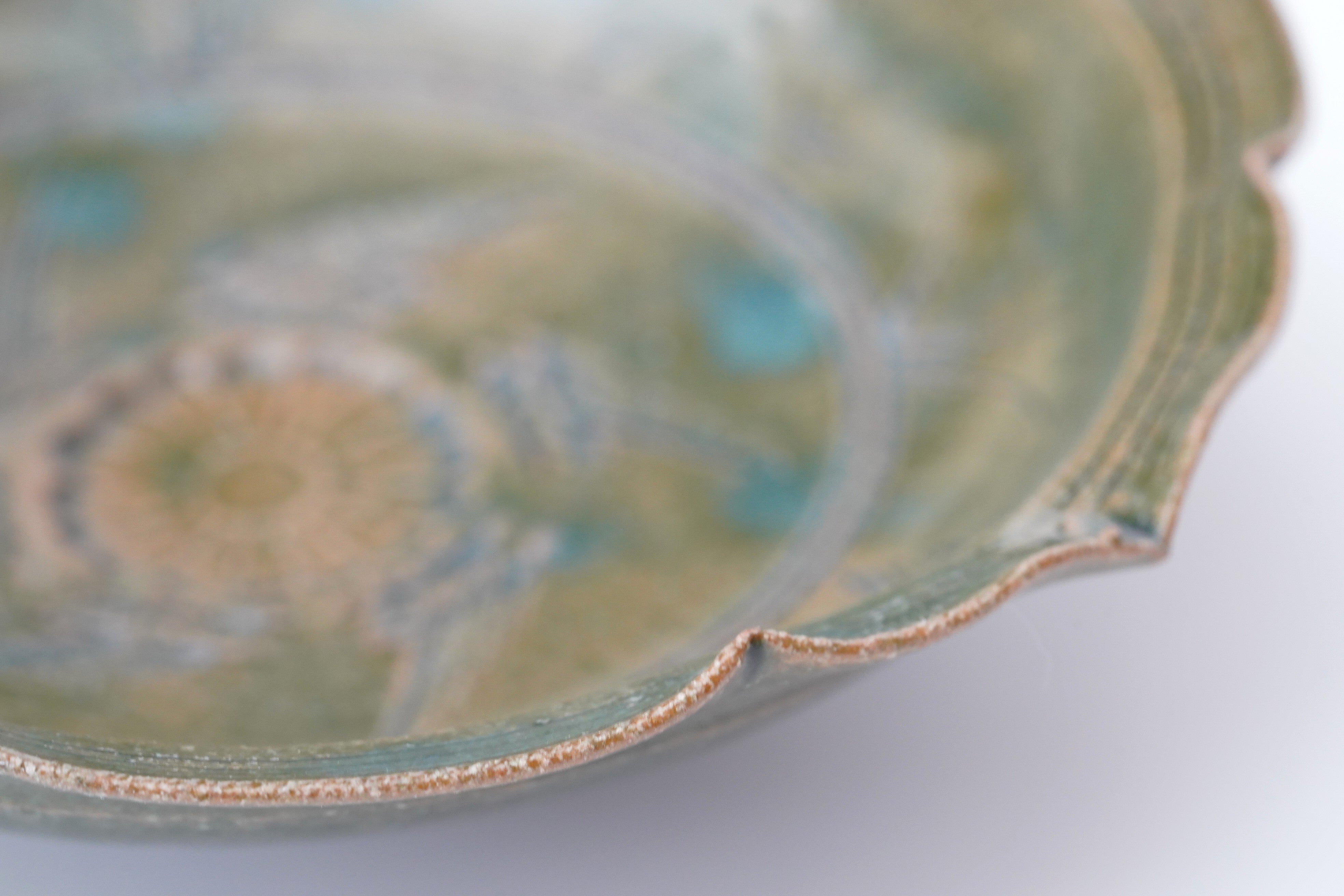 木村龍生】織部 輪花向付 – うつわ御結