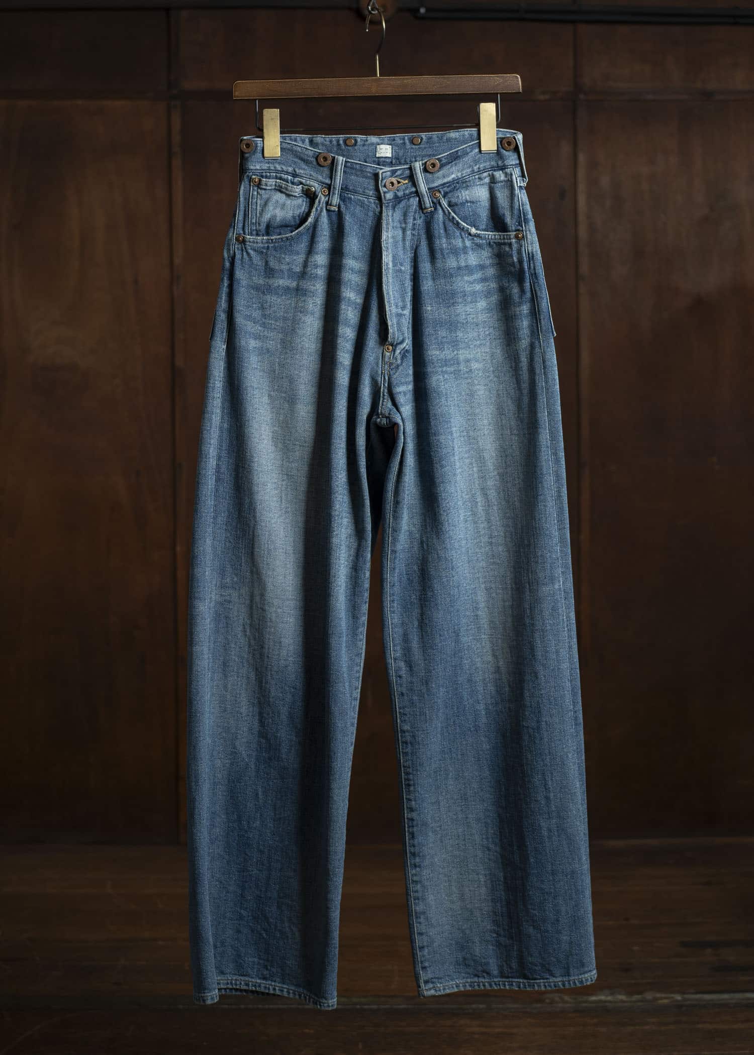 Taiga Takahashi Denim Trousers C.1920's Lot.704 Damaged Indigo