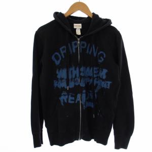 ジップアップパーカー ジャケット アウター スウェット ロゴ L グレー