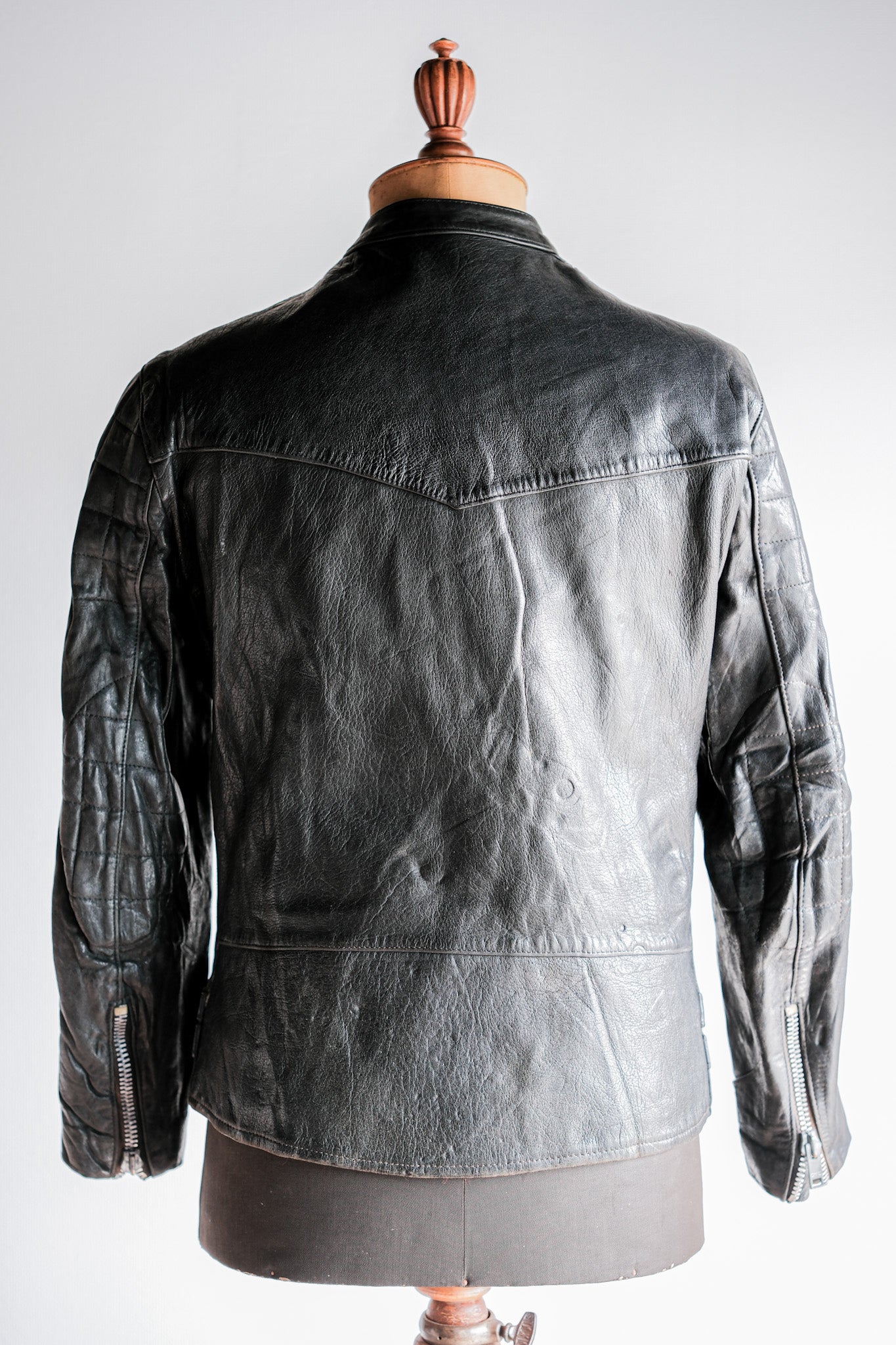60's】French Vintage Leather Riders Jacket 