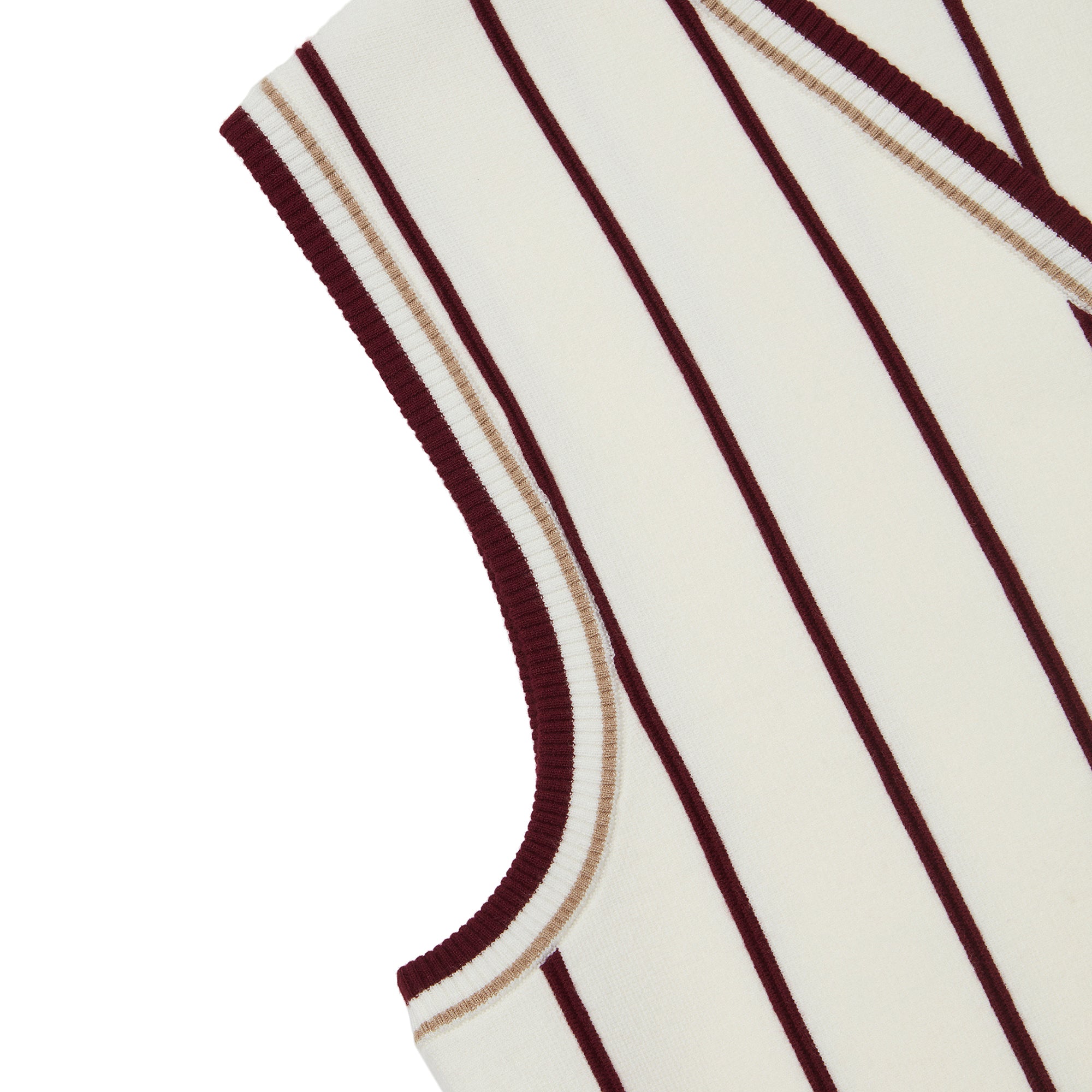 WOMEN トラッドストライプニットベスト アイボリー