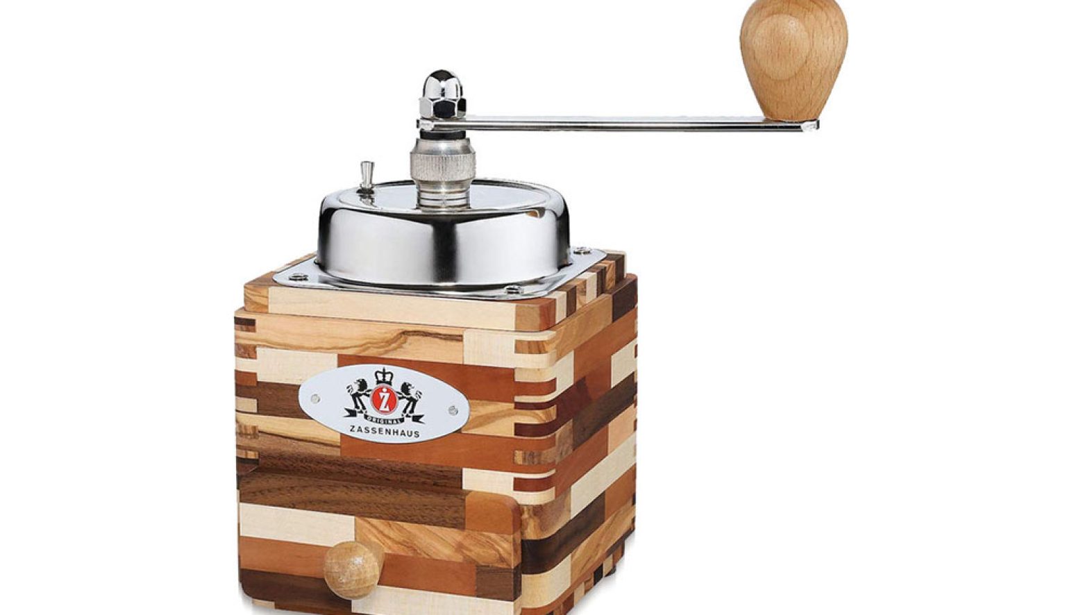 ザッセンハウスのコーヒーミルに、高級家具さながらの木材を使った新型