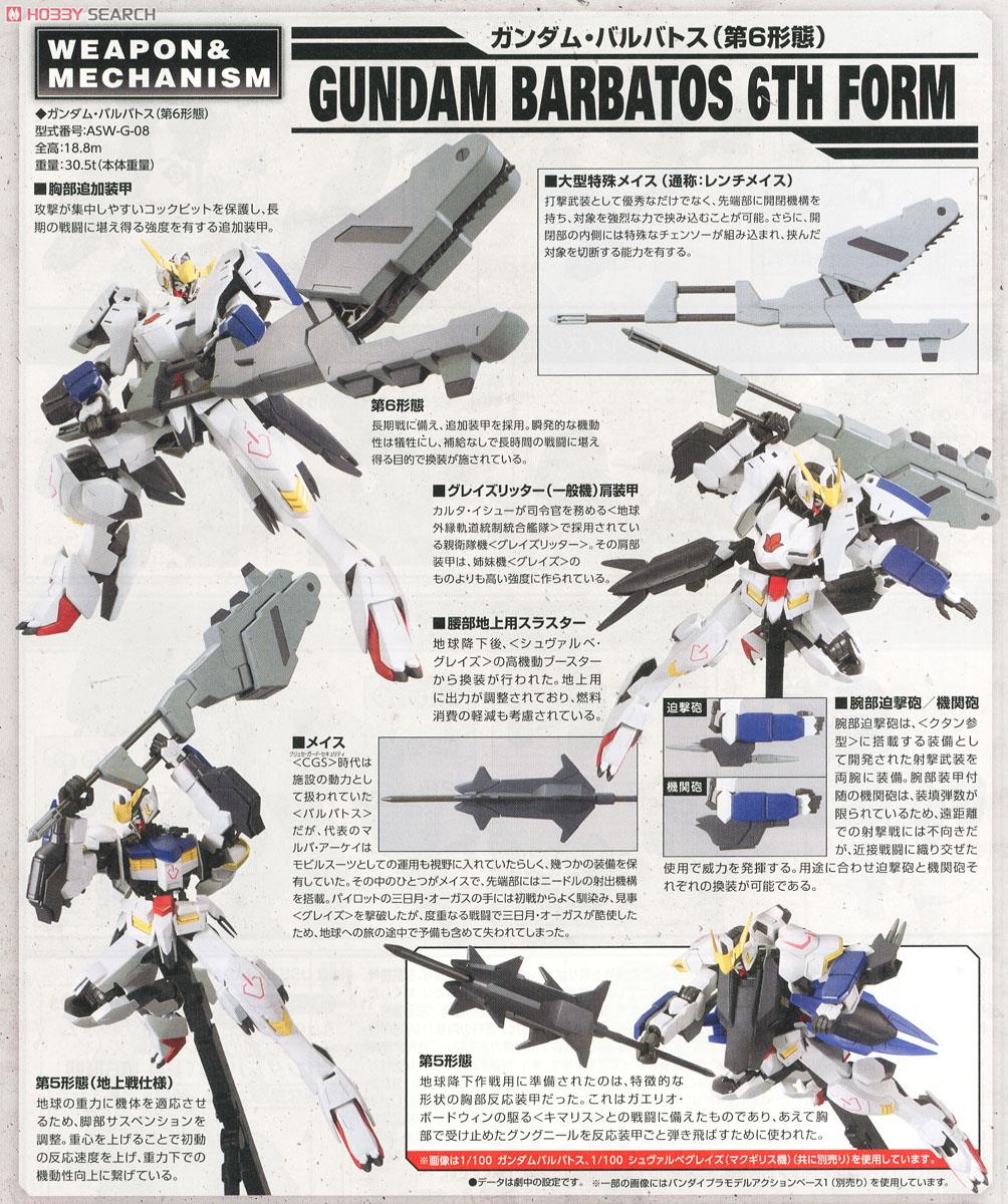 MG 1/100 ガンプラ バルバトス 拡張セット 未塗装完成品 第1〜第6