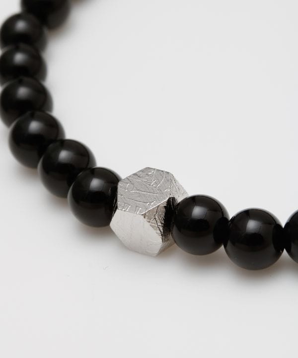 ブラックオニキス メテオライト八角 6mmブレスレット(ｼﾙﾊﾞｰ): 『岩