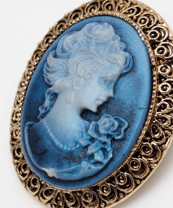 アンティークカメオブローチ(NAVY): 『欧州航路』