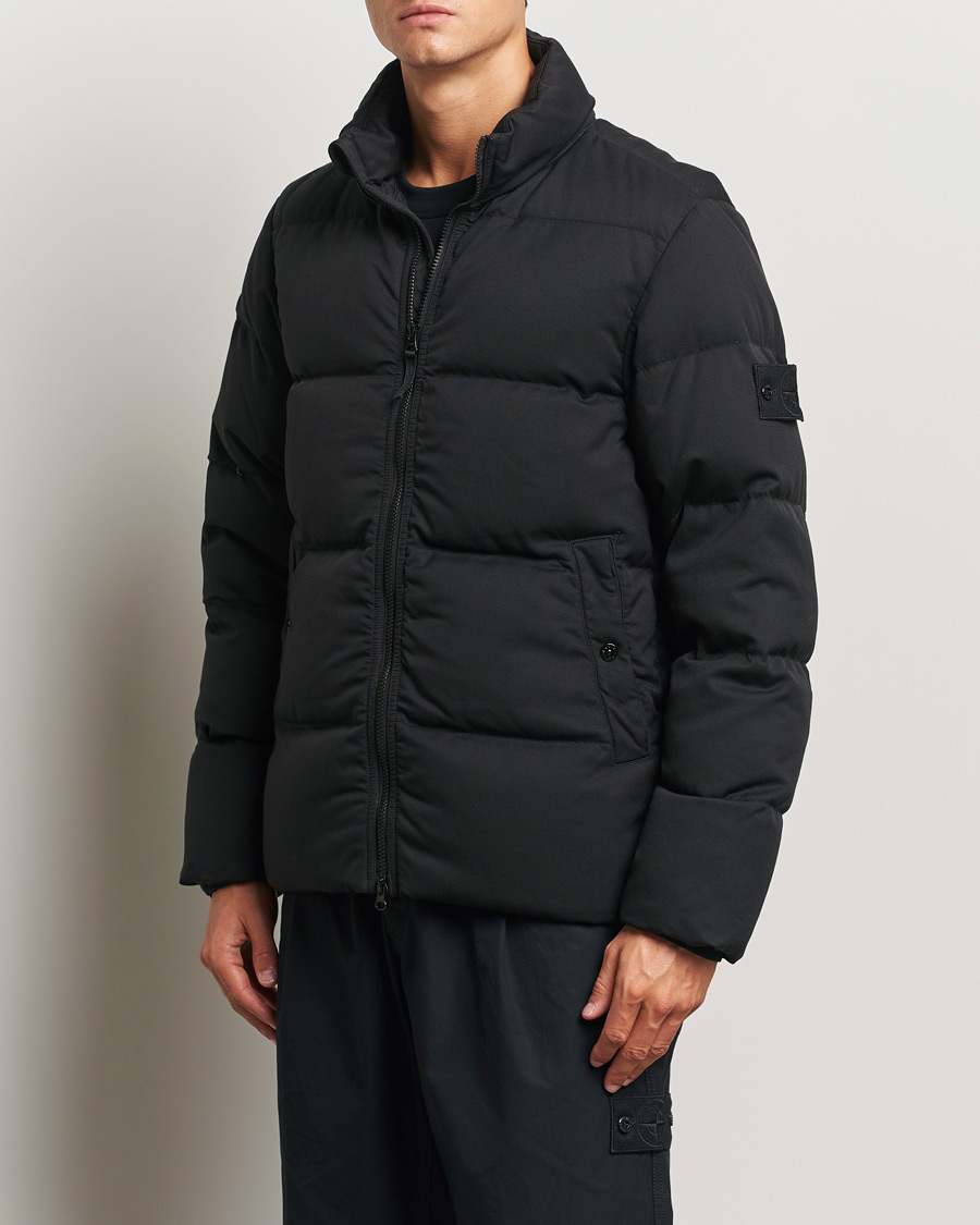 Stone Island Ghost Wool Twill Down Jacket Black at CareOfCarl.com