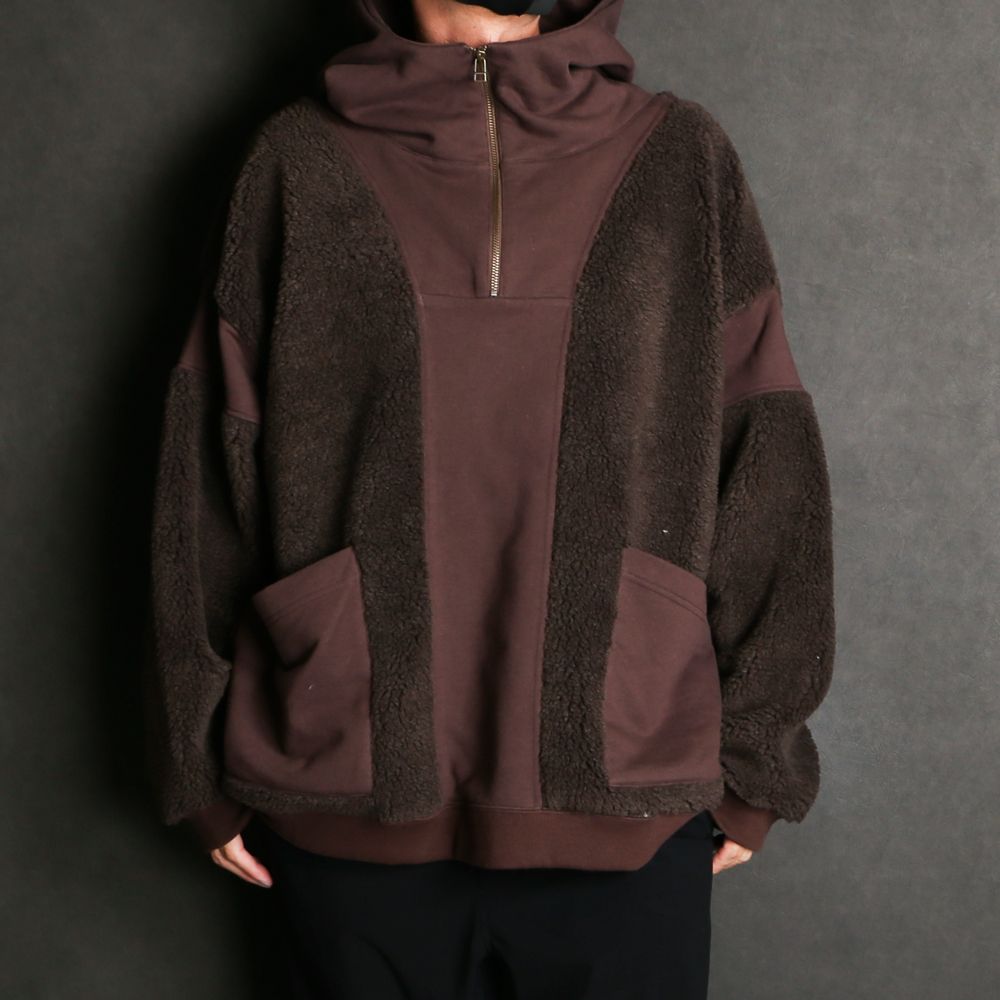Iroquois - BOA×SWEAT HOODIE / ボア×スウェット ハーフジップパーカー