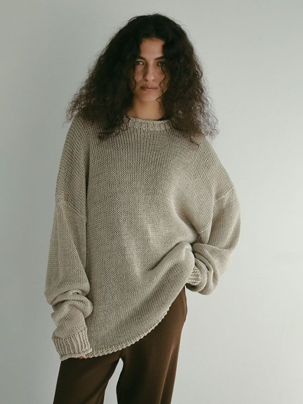 ETRE TOKYO - リネンボトルネックローゲージニットプルオーバー - GREY