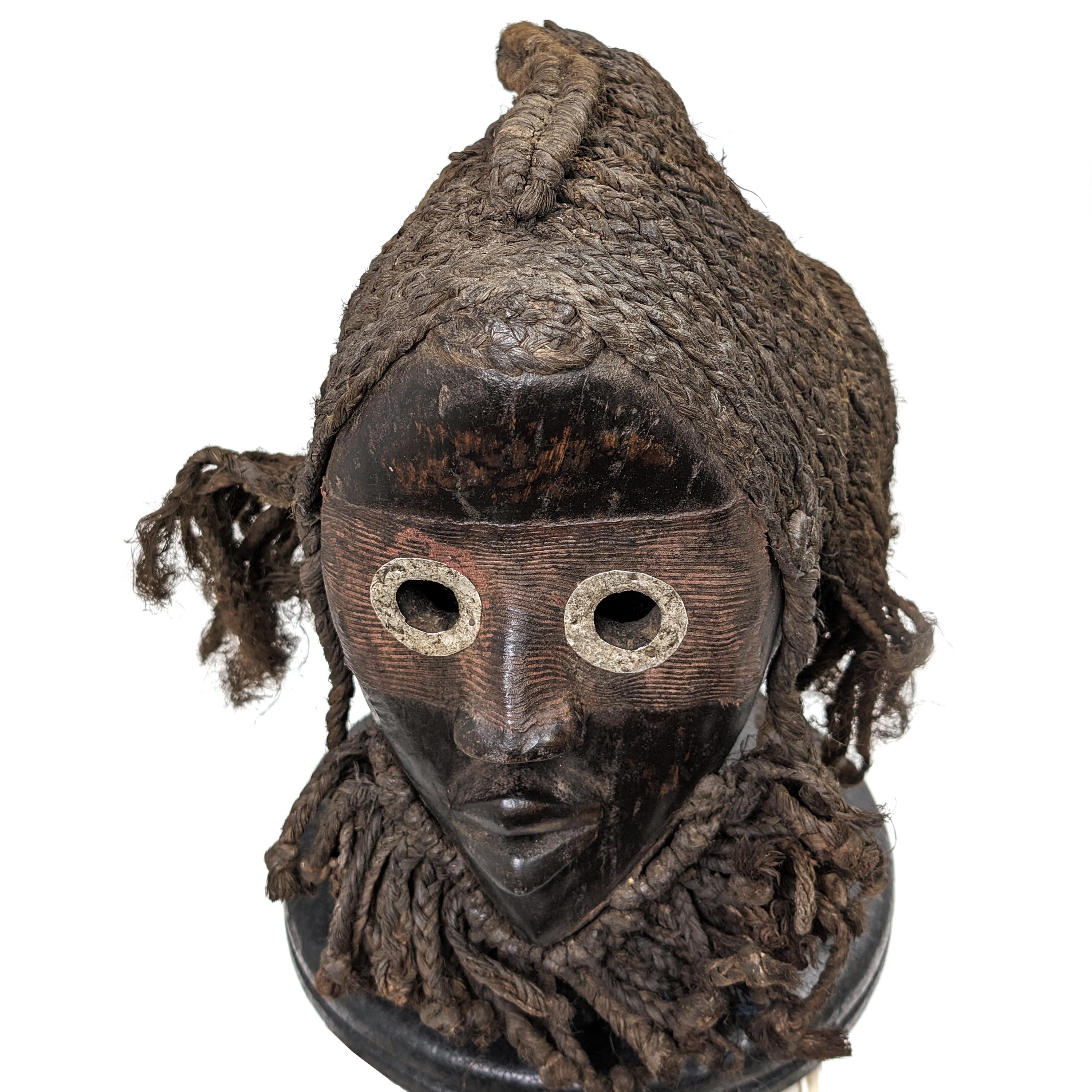 ダン族マスク 23cm アフリカンアート 仮面 （p700-02） - アフリカ雑貨