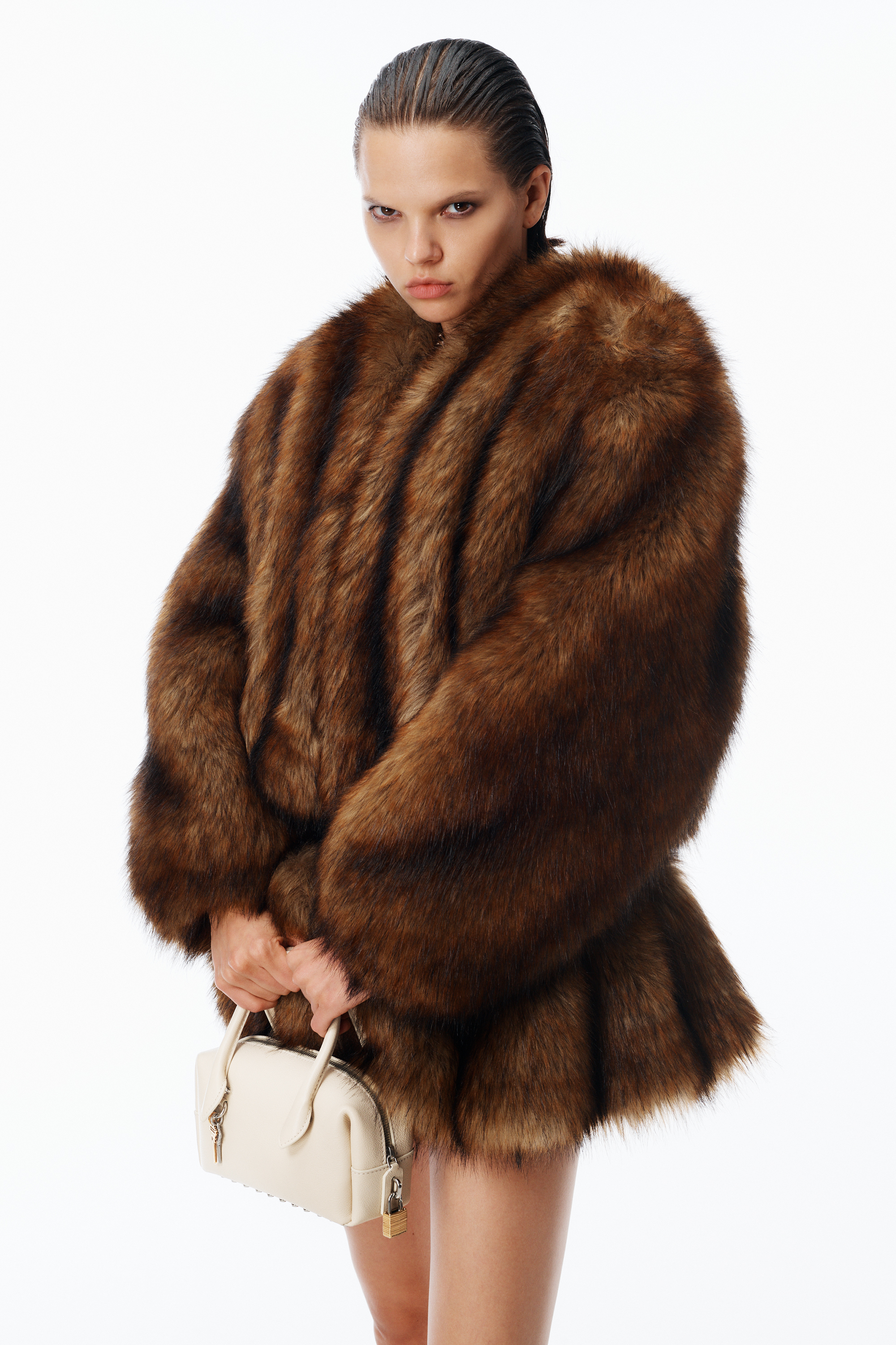 Roux Top Handle Leather Small in VANILLA | alexanderwang®