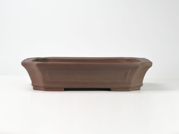 鳥泥長方窓入 盆栽鉢 12号 鉢幅38cm×奥行き30cm×高さ9cm を販売｜盆栽