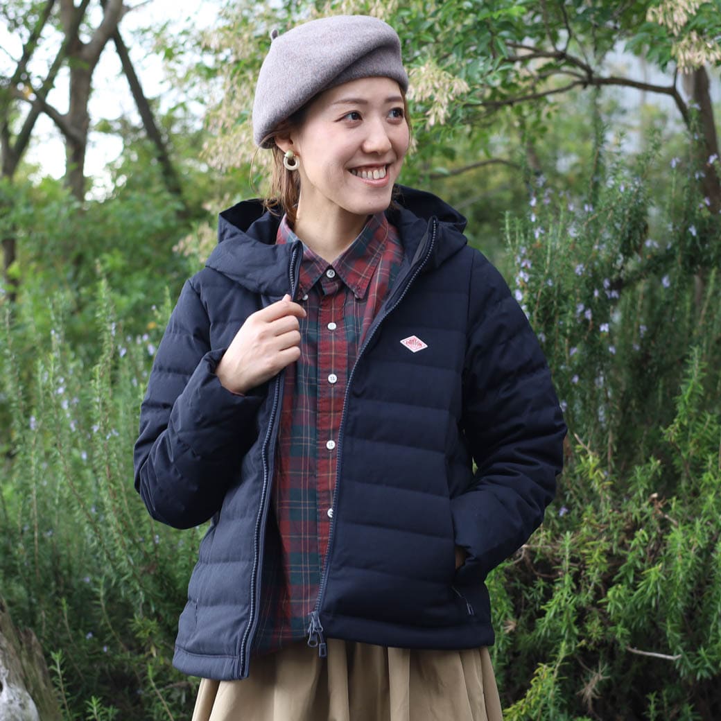 DANTON ダントン ウールライクポリエステル ミドルダウン フーディッド