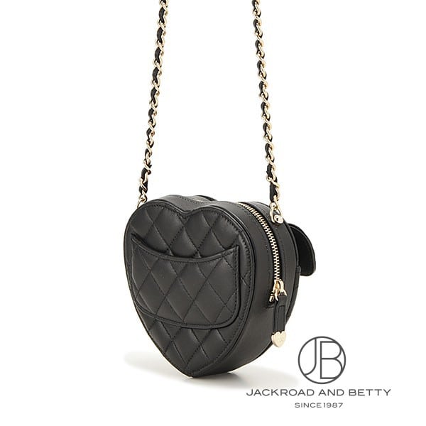 マトラッセ ハート チェーン クラッチ バッグ ブラック 黒[AP2784