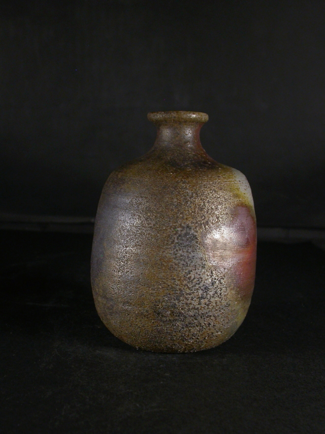 備前焼 登窯 備前焼ベテラン作家 奥本 健一 共箱付き窯変徳利1 備前焼