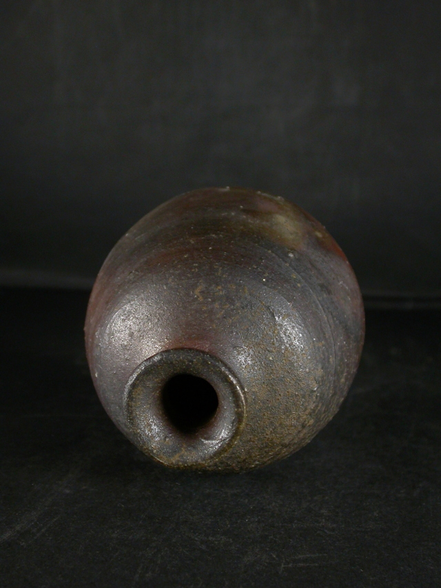 備前焼 穴窯 備前焼物故作家 乗松 建行 共箱付き桟切・黄ゴマ徳利2