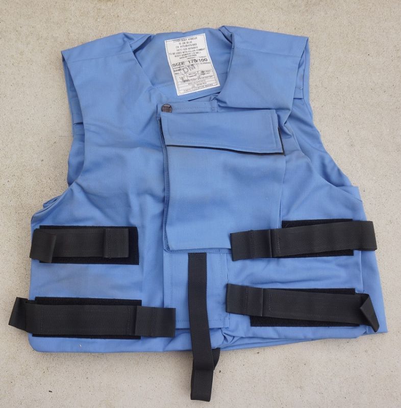 英軍UNカラー(水色)ECBA(mk1)ボディアーマーカバー黒色バンドタイプ170