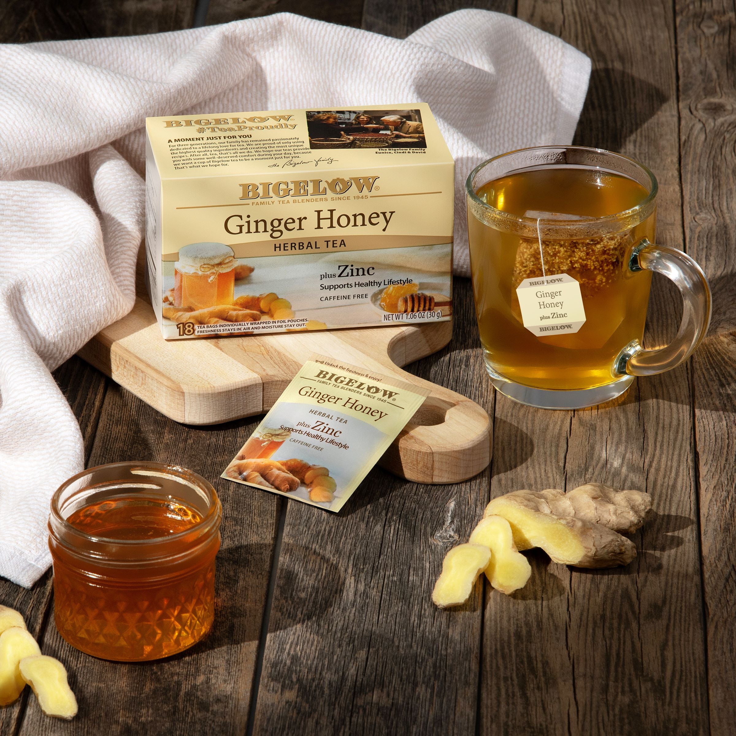Ginger Honey Plus Zinc Herbal Tea – Bigelow Tea