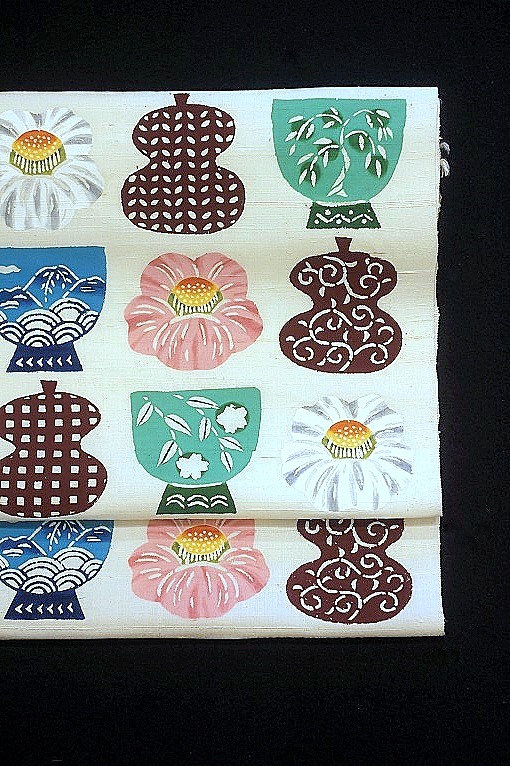 型絵染九寸名古屋帯/荒川眞理子 たからもの