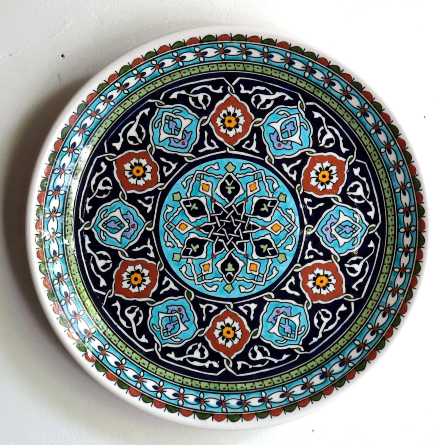 トルコ陶器 プレート 飾り皿 直径30cm キュタフヤ アルハンブラ工房