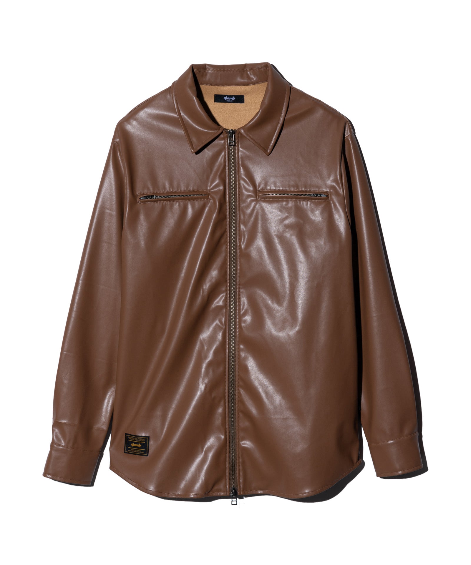 GB0325/SH06 : Synth Leather Shirt / シンセレザーシャツ | glamb