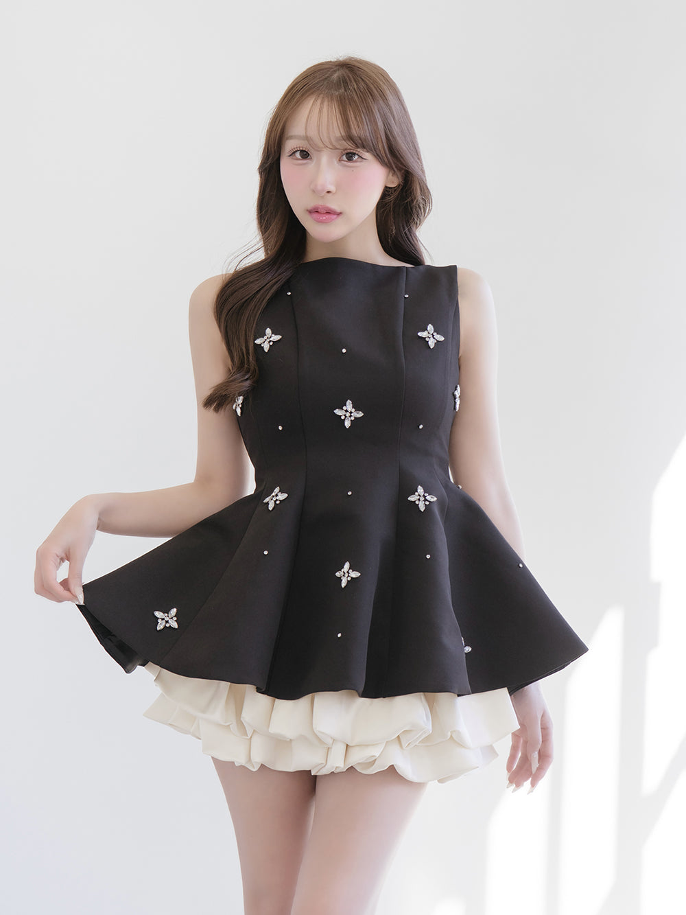 ビジューフレアバルーンミニドレス – Darich (ダーリッチ)