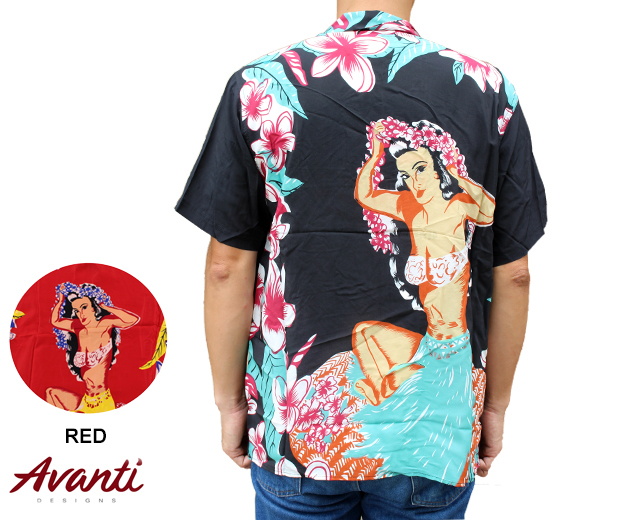 AVANTI アヴァンティ アロハシャツ HAWAIIAN MAIDEN シルク フラガール