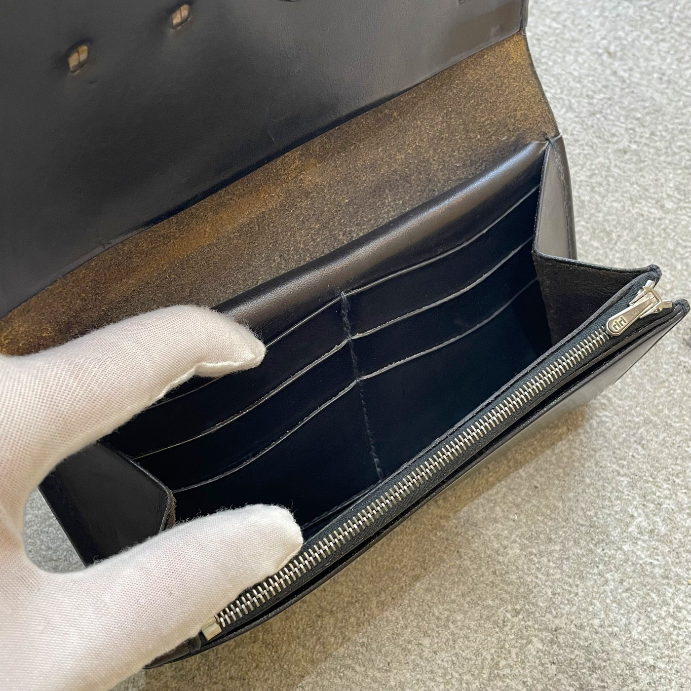 ゴローズ goro's カスタム二つ折り長財布(黒)※ウォレットチェーン用