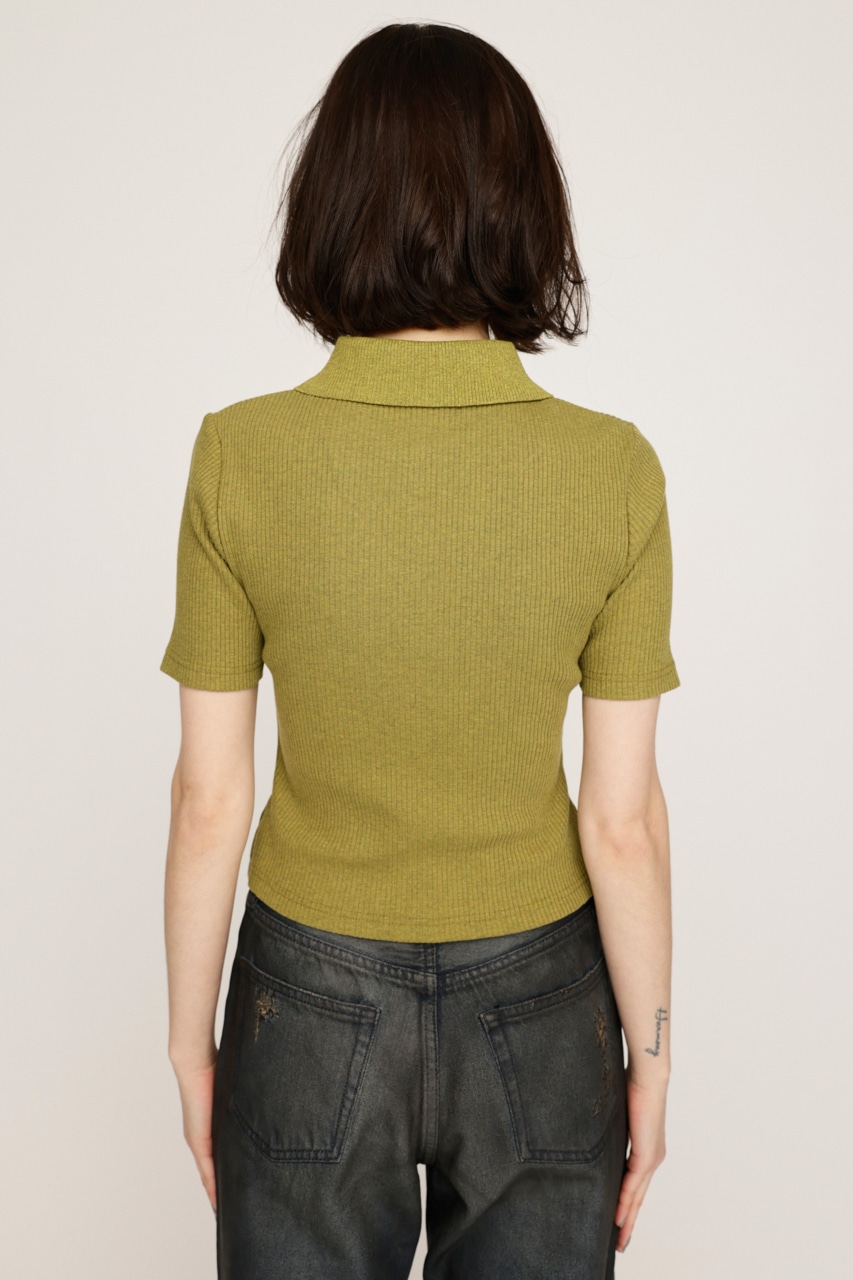 SLY | FRONT ZIP CUT RIB トップス (Tシャツ・カットソー(半袖