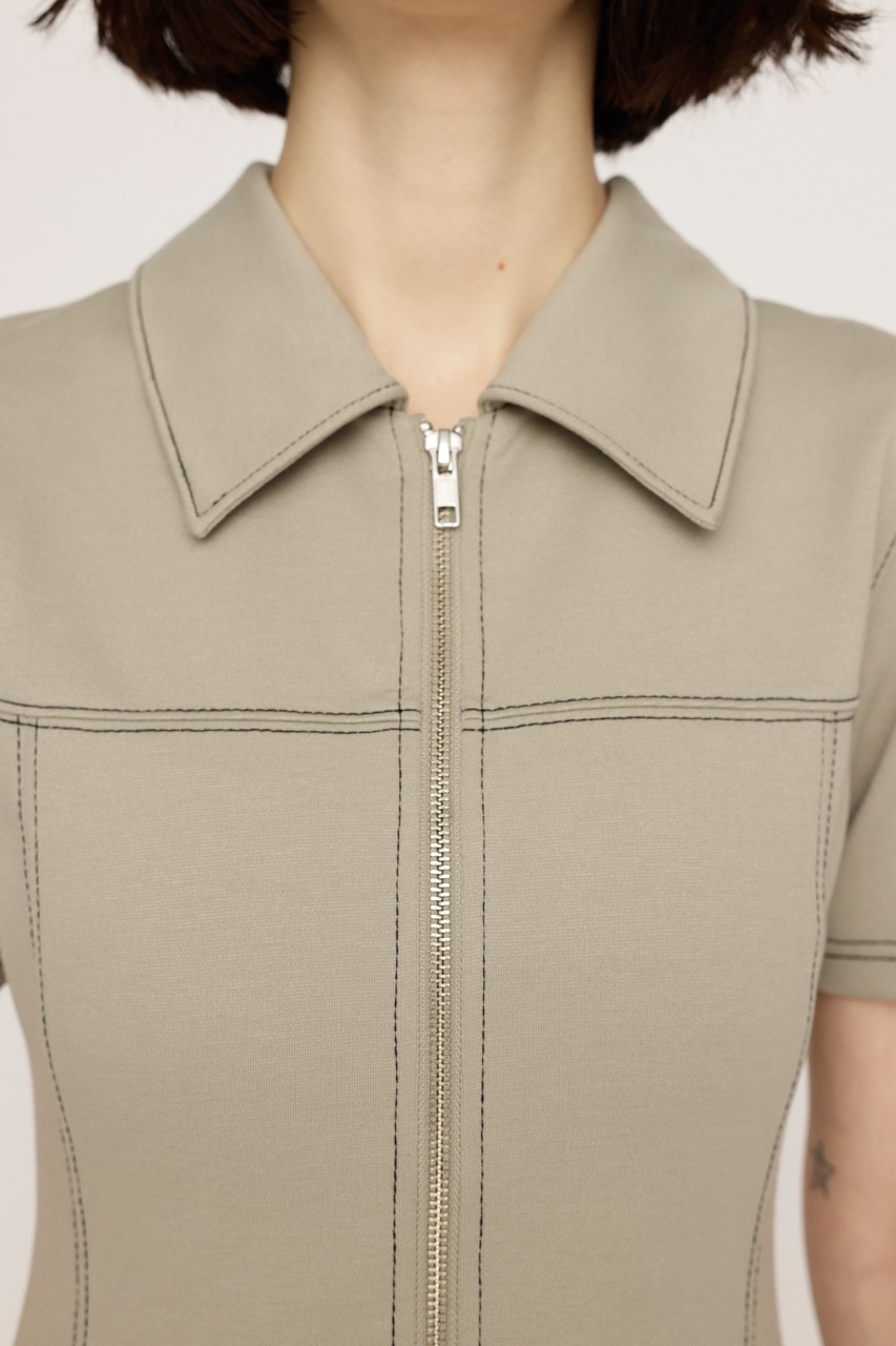 SLY | FRONT ZIP SIDE PLEATS ショートワンピース (ワンピース(ミニ