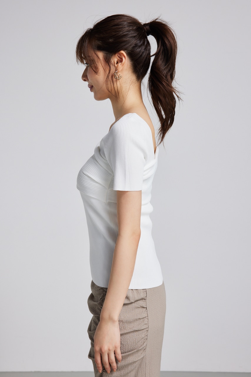 rienda | アシンメトリーショルダーKnit TOP (ニット ) |SHEL'TTER