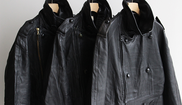 VINTAGE】80s French Army Motorcycle Leather Coat.スペシャルな