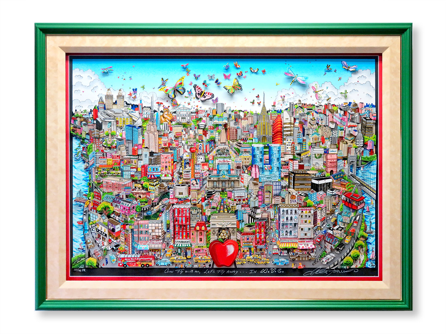 カム・フライ・ウィズ・ミーNY 3Dアート 大きい ニューヨーク 絵画