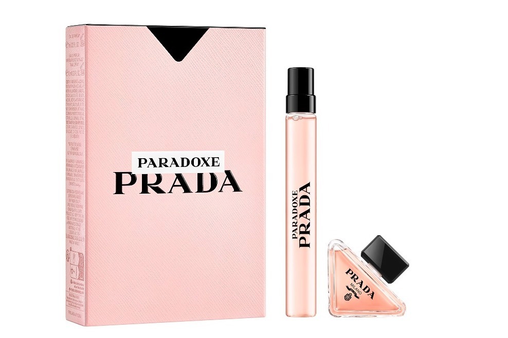 プラダ ビューティ24年クリスマスコフレ第2弾、三角形のミニ香水