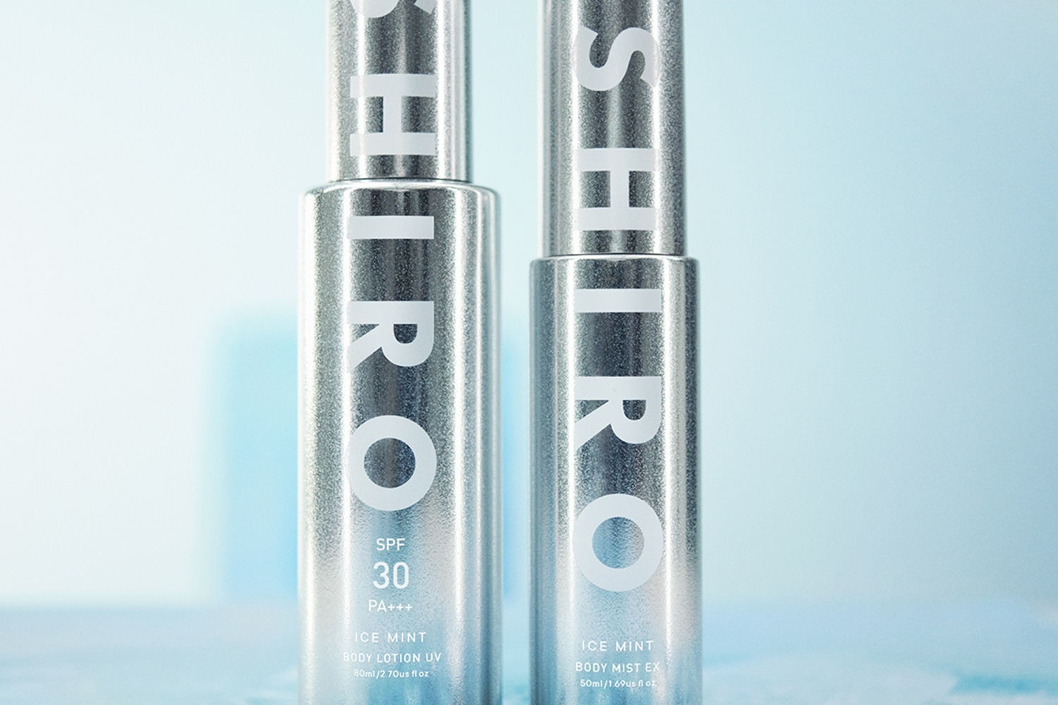 SHIRO「アイスミント」“ひんやり冷感”ボディミスト＆UVローション、氷