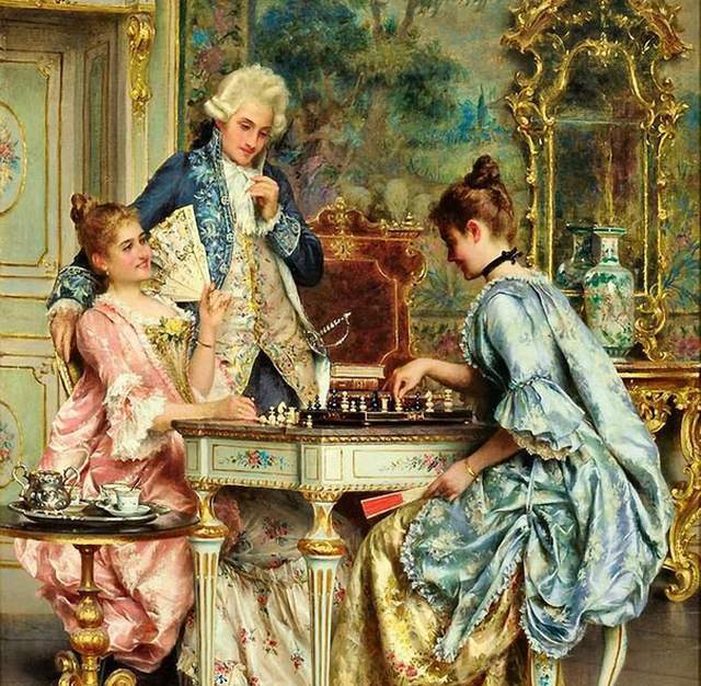 fu-collection】 ヨーロッパ名画 ロココ調 ゴールドダブルフレーム