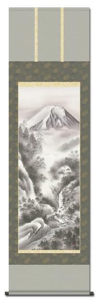 富士閑寂 井原蒼竹 【尺五】！ 山水画 - 掛け軸（掛軸）販売通販なら