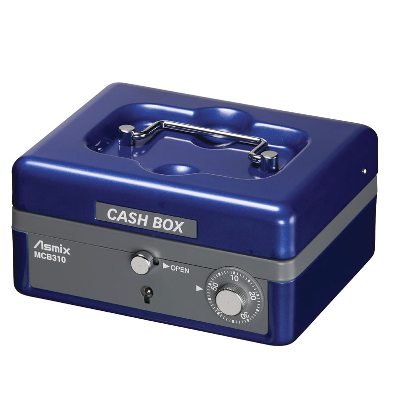 Asmix アスミックス 手提げ金庫【S】＜ダイヤル錠＞(硬貨/小物一体型