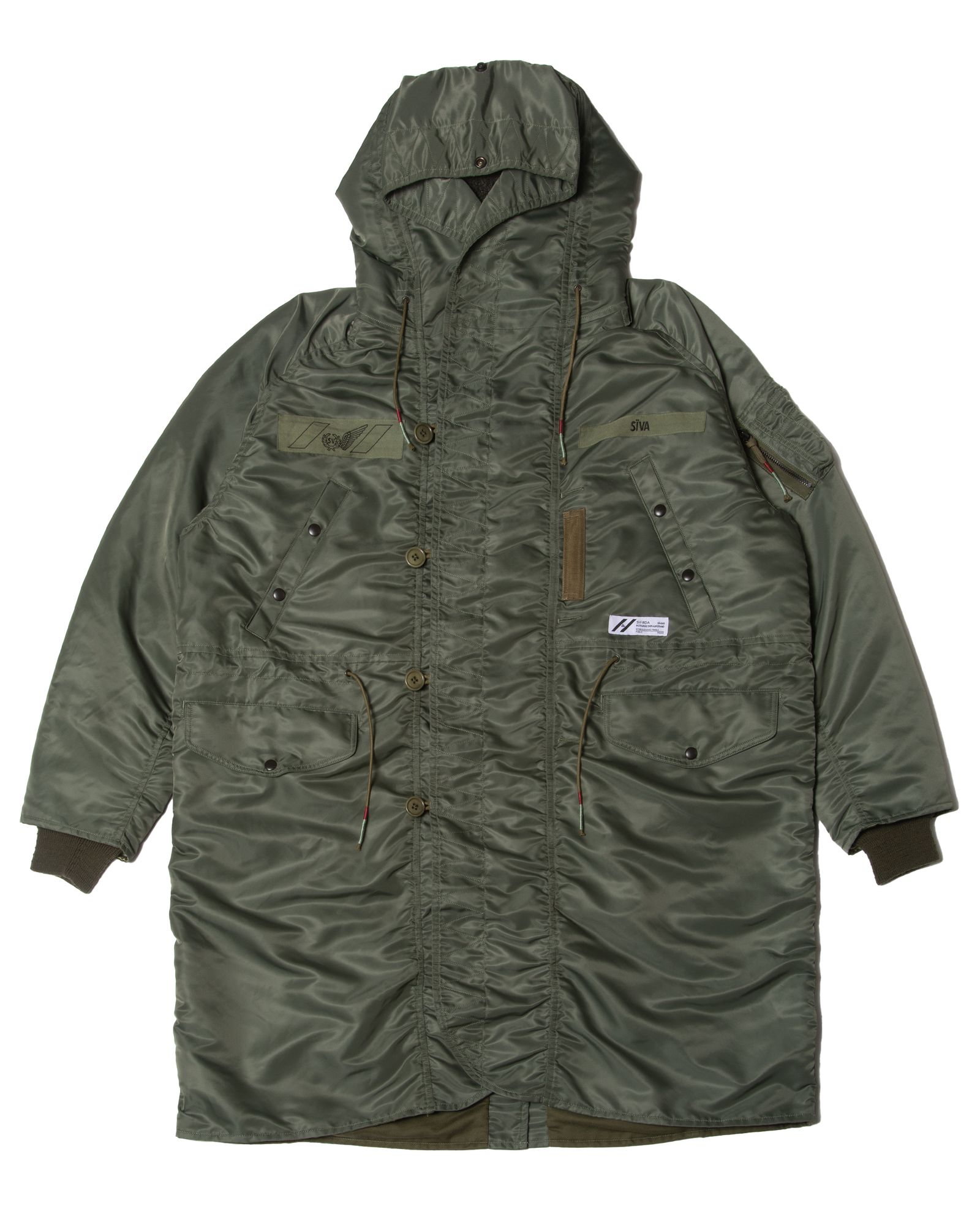 SÏVA - N-3B OVERSIZED LONG COAT / col: OD | HAZE