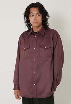 ウォッシャブルフェイクレザー ウエスタンシャツ | HOLLYWOOD RANCH