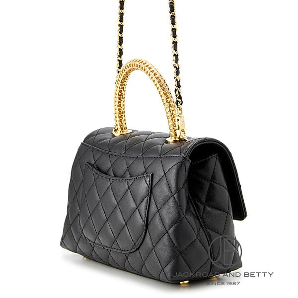 マトラッセ ココハンドル 24 トップハンドル フラップ バッグ ブラック