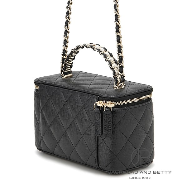 マトラッセ トップハンドル ヴァニティ ケース ブラック 黒[AP4940