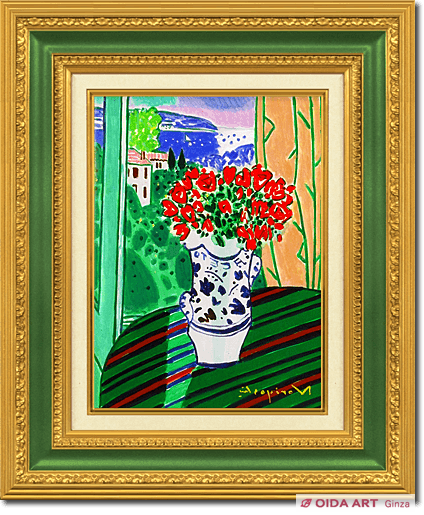 坂口紀良 プチローズとコートダジュールの窓辺 | 絵画など美術品の販売